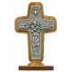 Good Shepherd/ Pope Francis Cross with Base Olive Wood cm.8.5x 5.6 - 3 1/2"x 2 1/4"