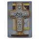 Good Shepherd/ Pope Francis Crucifix with Base Olive Wood cm.8.5x 5.6 - 3 1/2"x 2 1/4"