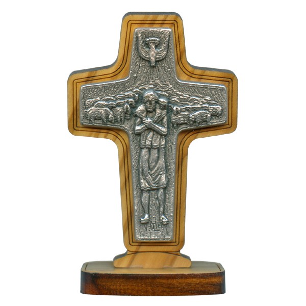 Croix en bois d'olivier fait main - Dimensions : 9,5 x 6,5 cm ; 37 g
