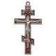 Cruz con el metal oxidado ortodoxos y esmalte rojo cm.8.5 - 3 1/2"