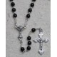 Rosaire pour la communion avec bois noir perles rondes et un calice