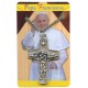 Good Shepherd/ Pope Francis Olive Wood and Oxidized Crucifix with Chain cm.4- 1 1/2"