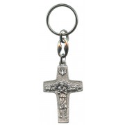 Good Shepherd/ Pope Francis Oxidized Crucifix Keychain cm.5- 2"