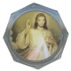 Caja del rosario octogonal claro con la imagen divina misericordia cm.5.4 - 2 1/8 "