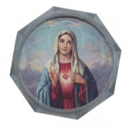Immaculate Heart of Mary Clear Octagon Rosary Box cm.5.4x 2 1/8"