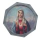 Caja del rosario octogonal clara con Inmaculado Corazón de María, imagen cm.5.4 - 2 1/8 "