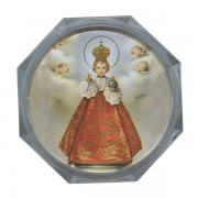 Infant of Prague Clear Octagon Rosary Box cm.5.4x 2 1/8"