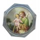 Boîte chapelet octogone clair avec l'image Saint-Joseph cm.5.4 - 2 1/8 "