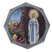 Lourdes Clear Octagon Rosary Box cm.5.4x 2 1/8"