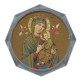 Caja del rosario octogonal claro con la imagen Perpetuo Socorro cm.5.4 - 2 1/8 "