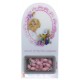 English Girl Communion Set cm. 12x6 - 4 3/4"x2 1/4" with Rosary Pink 5mm