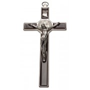 St.Benedict Crucifix Brown Silver Plated cm.19.7 - 7 3/4"