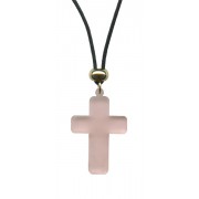  Pink Cross Pendent with Cord Necklace mm.32 - 1 1/4"