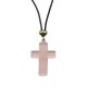  Pink Cross Pendent with Cord Necklace mm.32 - 1 1/4"