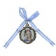 Guardian Angel Crib Medal with Blue Ribbon cm.4 - 1 1/2"