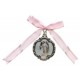 Guardian Angel Crib Medal with Pink Ribbon cm.4 - 1 1/2"
