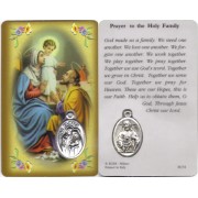 Holy Family Prayer Card with Medal cm.8.5 x 5 - 3 1/4" x 2"