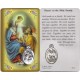 Tarjeta del rezo de la Sagrada Familia con Medalla cm.8.5 x 5 - 3 1/4 "x 2"