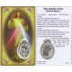 Chaplet of Divine Mercy Prayer Card with Medal cm.8.5 x 5 - 3 1/4" x 2"