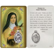 Prayer to/ St.Therese Prayer Card with Medal cm.8.5 x 5 - 3 1/4" x 2"