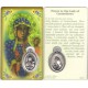 Prayer to/ Czestochowa Prayer Card with Medal cm.8.5 x 5 - 3 1/4" x 2"