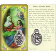 Prayer to/ St.Anne Prayer Card with Medal cm.8.5 x 5 - 3 1/4" x 2"