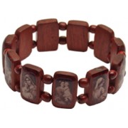 Mother and Child Wood Elastic Brown Bracelet Sepia Pictures