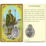 St.Patrick/ A Irish Blessing Prayer Card with Medal cm.8.5 x 5 - 3 1/4" x 2"