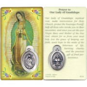 Prayer to/ Guadalupe Prayer Card with Medal cm.8.5 x 5 - 3 1/4" x 2"