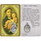 Prayer to/ St.Anthony Prayer Card with Medal cm.8.5 x 5 - 3 1/4" x 2"