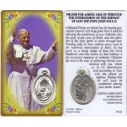 Pope Jon Paul II Prayer for Asking Prayer Card with Medal cm.8.5 x 5 - 3 1/4" x 2"