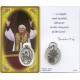 Pope Benedict Prayer Card with Medal cm.8.5 x 5 - 3 1/4" x 2"