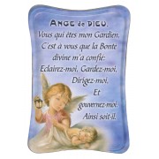 Guardian Angel Mini Standing Plaque French cm.7x10 - 3"x4"