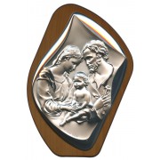 Holy Family Silver Laminated Plaque cm.17x23 - 6 3/4" x 9"