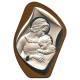 Mother and Child Silver Laminated Plaque cm.17x23 - 6 3/4" x 9"