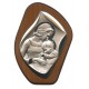 Mother and Child Silver Laminated Plaque cm.11x14.5 - 4 1/4"x 5 1/2"