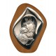 Mother and Child Silver Laminated Plaque cm.6.5x5 - 2 1/2"x2"