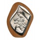 Mother and Child with Guardian Angel Silver Laminated Plaque cm.6.5x5 - 2 1/2"x2"