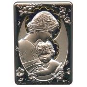 Mother and Child Silver Laminated Plaque cm.10x14 - 4"x 5 1/2"