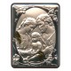 Holy Family Silver Laminated Plaque cm.5x6.5 - 2"x2 1/2"