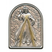 Divine Mercy Pewter Picture cm. 5.5x4.2- 2 1/8"x 1 1/2"
