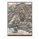 Imagen hecha de estaño de Lourdes y St.Bernadette cm. 5.5x4.2- 2 1/8 "x 1 1/2"