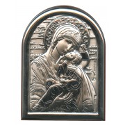 Perpetual Help Plaque with Stand Brown Frame cm.6x4.5 - 2 1/4"x 1 3/4"