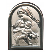 Guardian Angel Plaque with Stand Brown Frame cm.6x4.5 - 2 1/4"x 1 3/4"