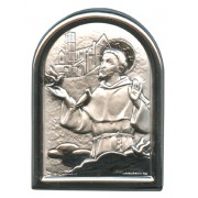 St.Francis Plaque with Stand Mother of Pearl Frame cm.6x4.5 - 2 1/4"x 1 3/4"
