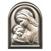 Mother and Child Plaque with Stand Brown Frame cm.6x4.5 - 2 1/4"x 1 3/4"