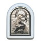  Perpetual Help Plaque with Stand White Frame cm. 6x7- 2 1/4"x2 3/4"