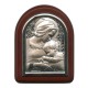 Mother and Child Plaque with Stand Brown Frame cm. 6x7- 2 1/4"x2 3/4"