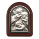 Guardian Angel Plaque with Stand Brown Frame cm. 6x7- 2 1/4"x2 3/4"