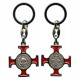 St.Benedict Silver with Red Enamel Keychain cm.4.5- 1 3/4"